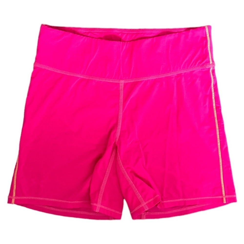 Y2K Under Armour athletic shorts hot pink yellow stripe women’s small